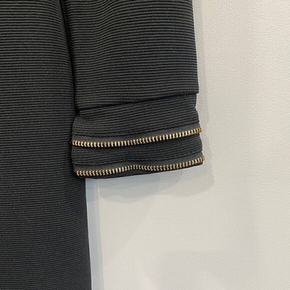 Kardashian Kollection Black Zipped Cuffs Long Sleeves Mini Dress - Picture 2 of 9